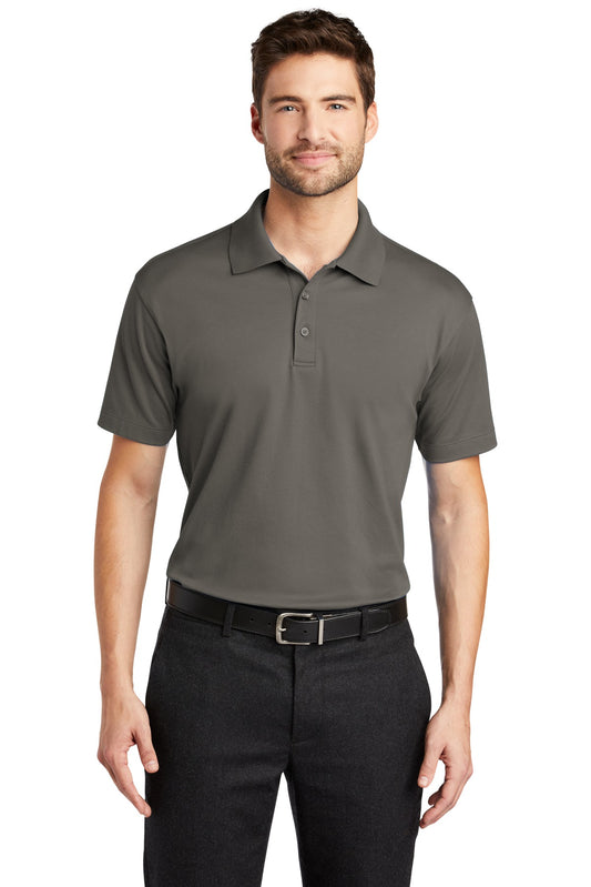 Front View of Grey Smoke Port Authority Rapid Dry Mesh Polo. K573  - XS