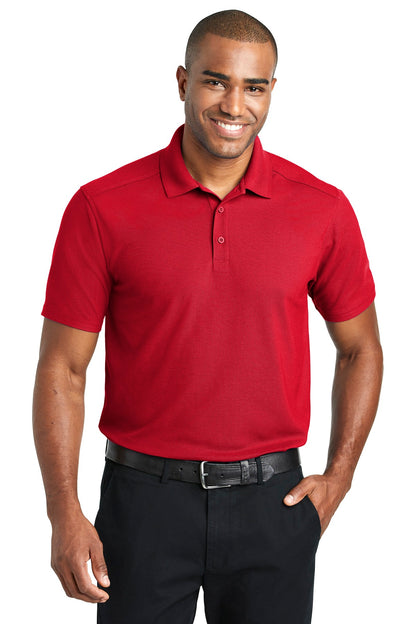 Front View of Apple Red Port Authority EZPerformance Pique Polo. K600  - XS