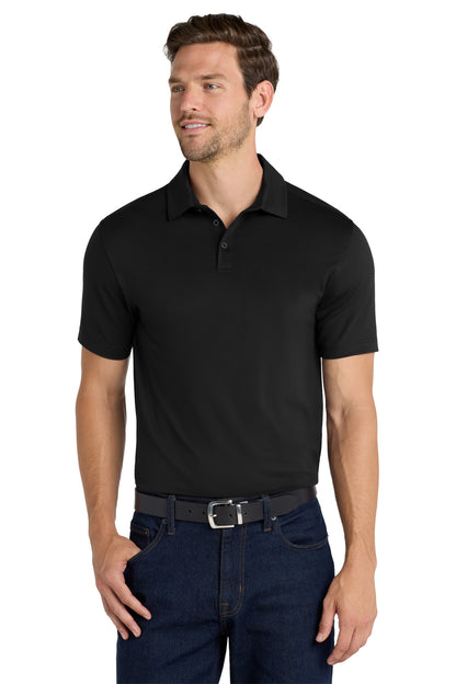 Front View of Black Port Authority City Stretch Polo K682  - XS