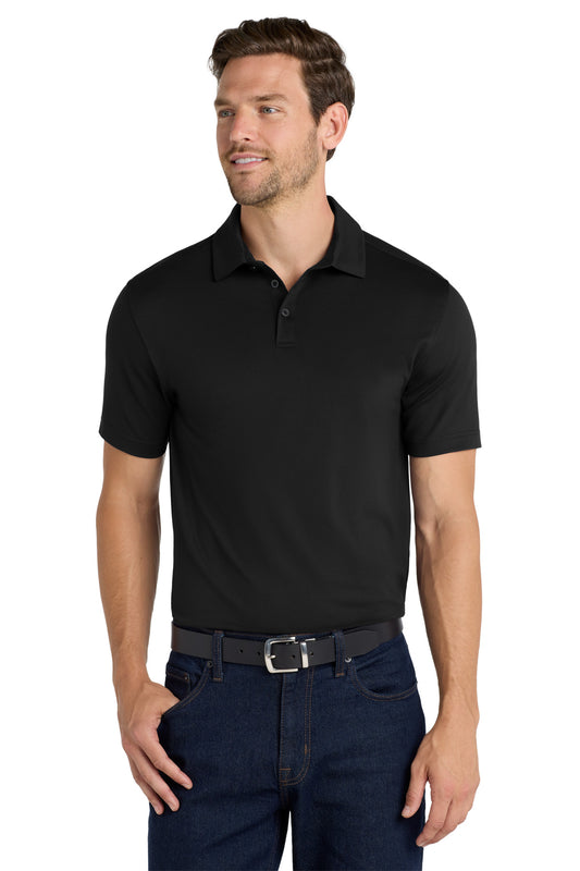 Front View of Black Port Authority City Stretch Polo K682  - XS
