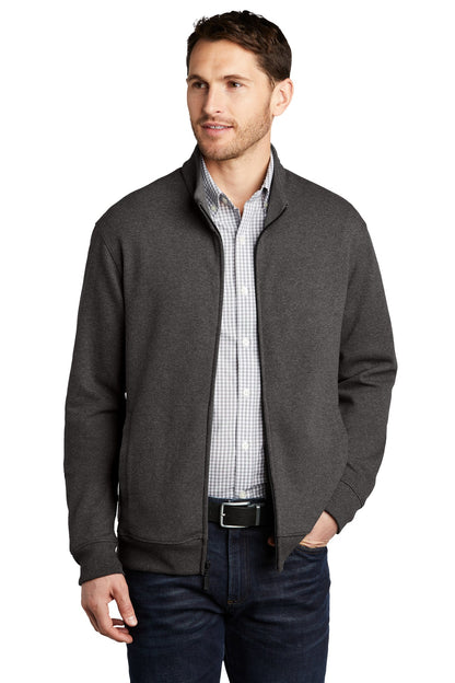 Front View of Char He/MH Gry Port Authority Interlock Full-Zip. K809  - XS