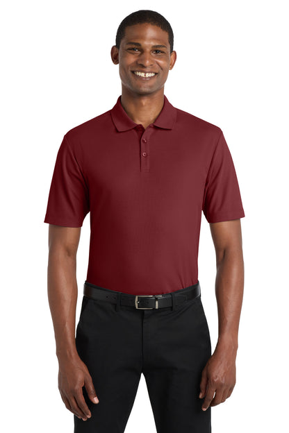 Front View of Burgundy Port Authority SuperPro React Polo. K810  - XS