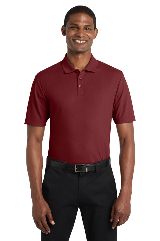 Front View of Burgundy Port Authority SuperPro React Polo. K810  - XS