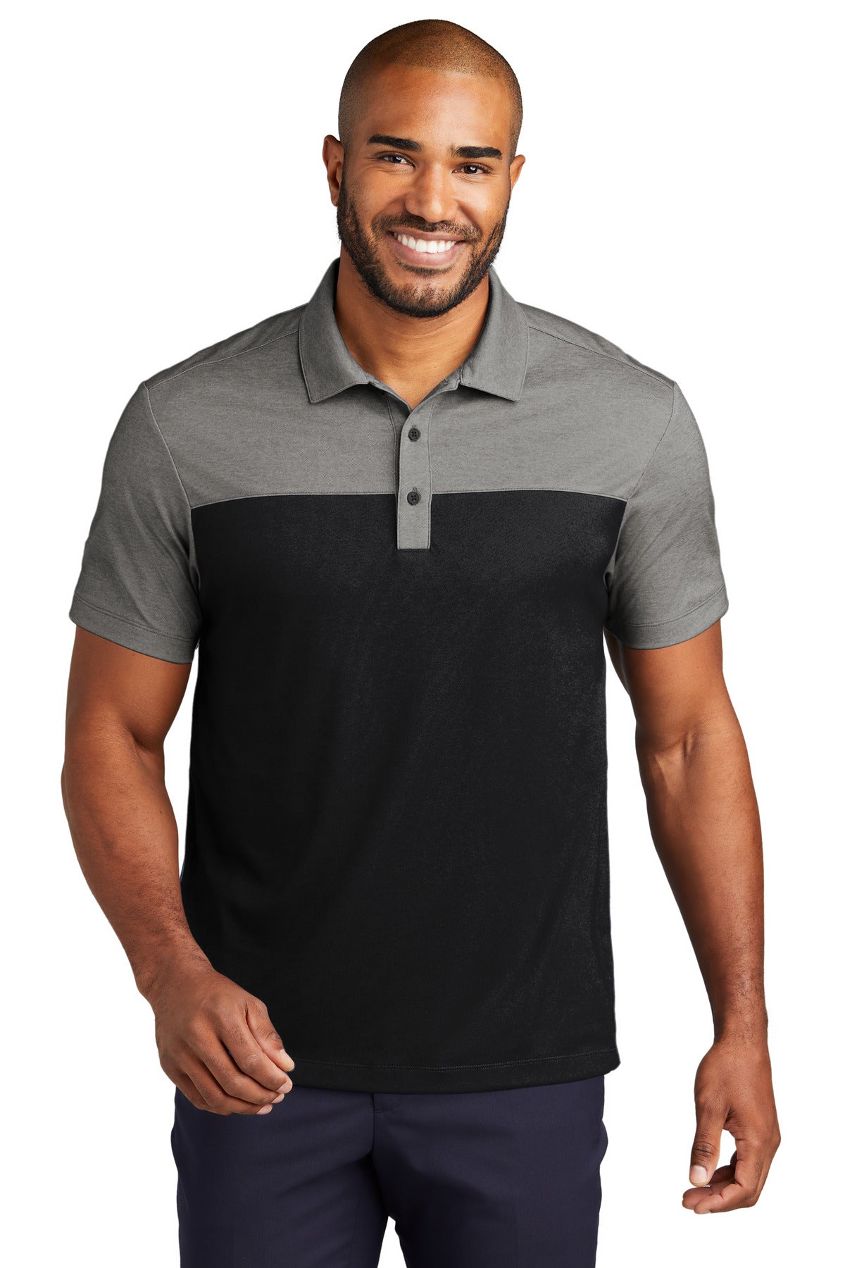SanMar K831_deepblackcharcoalheather_model_front.jpg