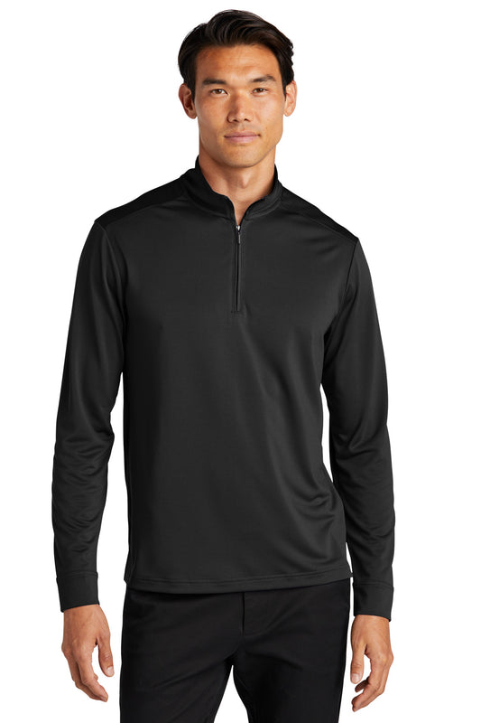 Front View of DeepBlack Port Authority C-FREE Snag-Proof 1/4-Zip K865  - XS