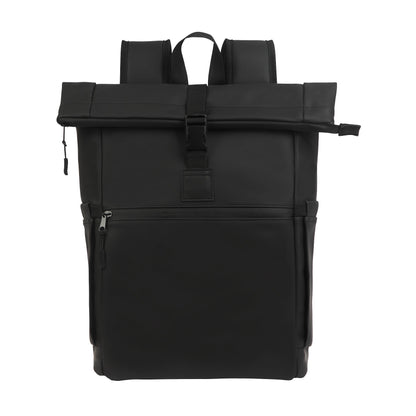 Casey PU Roll-Top Laptop Backpack