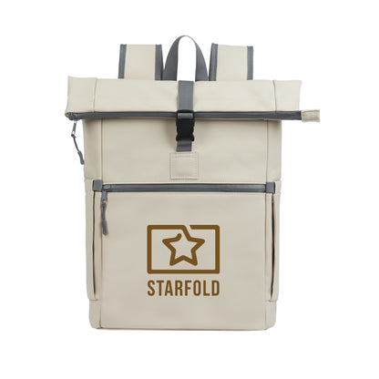 Casey PU Roll-Top Laptop Backpack