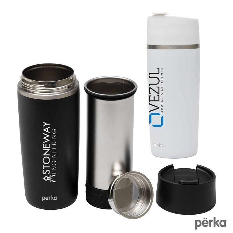 N/A Perka® Macchiato 12 oz. Double Wall Coffee/Tea Press Tumbler