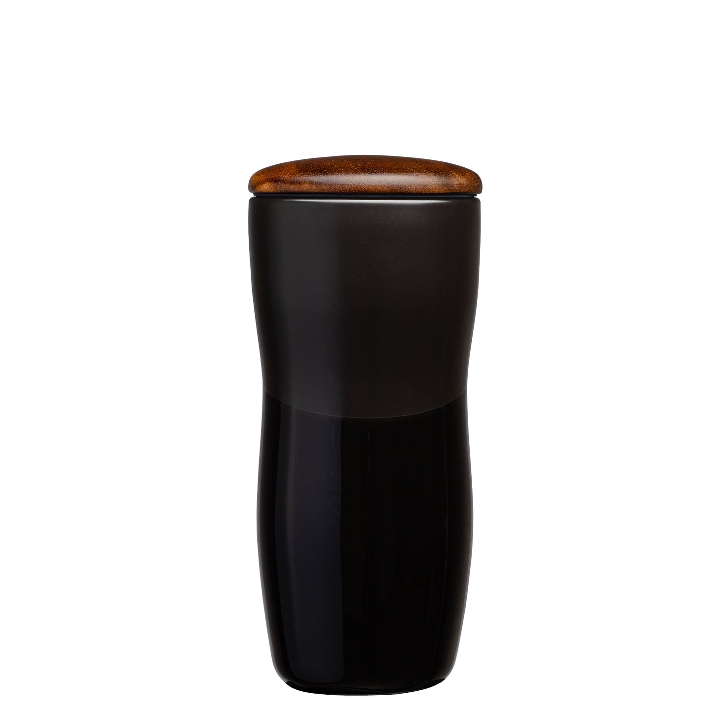 Tarrazu 12 oz. Double Wall Ceramic Tumbler w/ Wood Lid