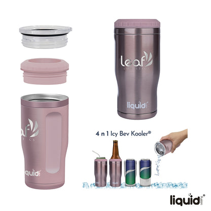 N/A Liquid Fusion® Icy Bev Kooler® 4-In-1 Double Wall Stainless Steel Can Cooler / Tumbler