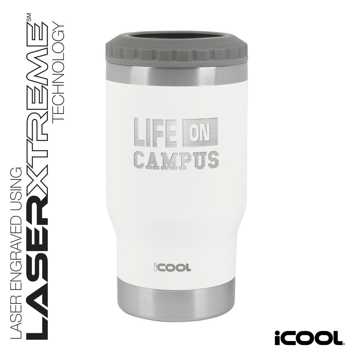 iCOOL® Oswego 14 oz. Double Wall Stainless Steel Can Cooler / Tumbler