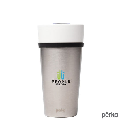 Perka® Linden 14 oz. Double Wall Ceramic Tumbler w/  Stainless Steel Outer