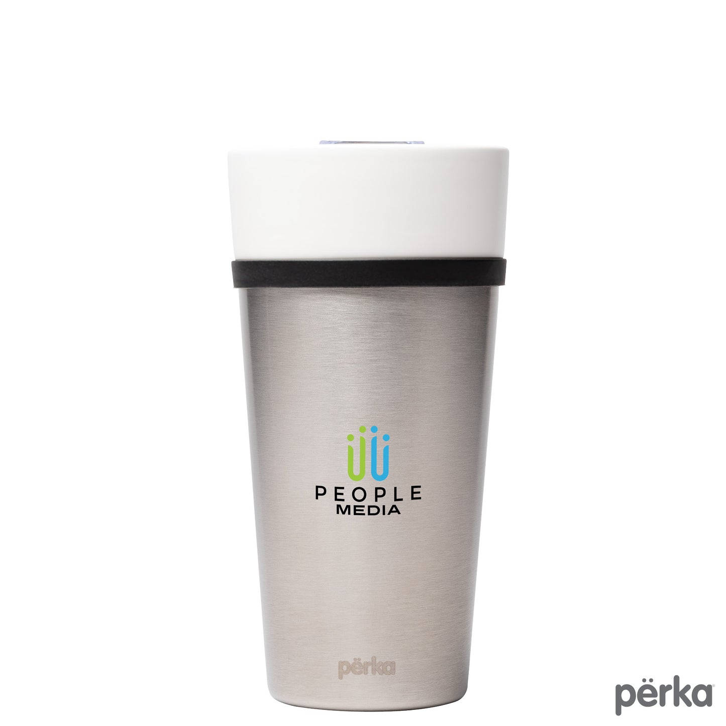 Perka® Linden 14 oz. Double Wall Ceramic Tumbler w/  Stainless Steel Outer