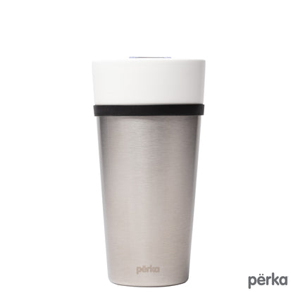 Perka® Linden 14 oz. Double Wall Ceramic Tumbler w/  Stainless Steel Outer