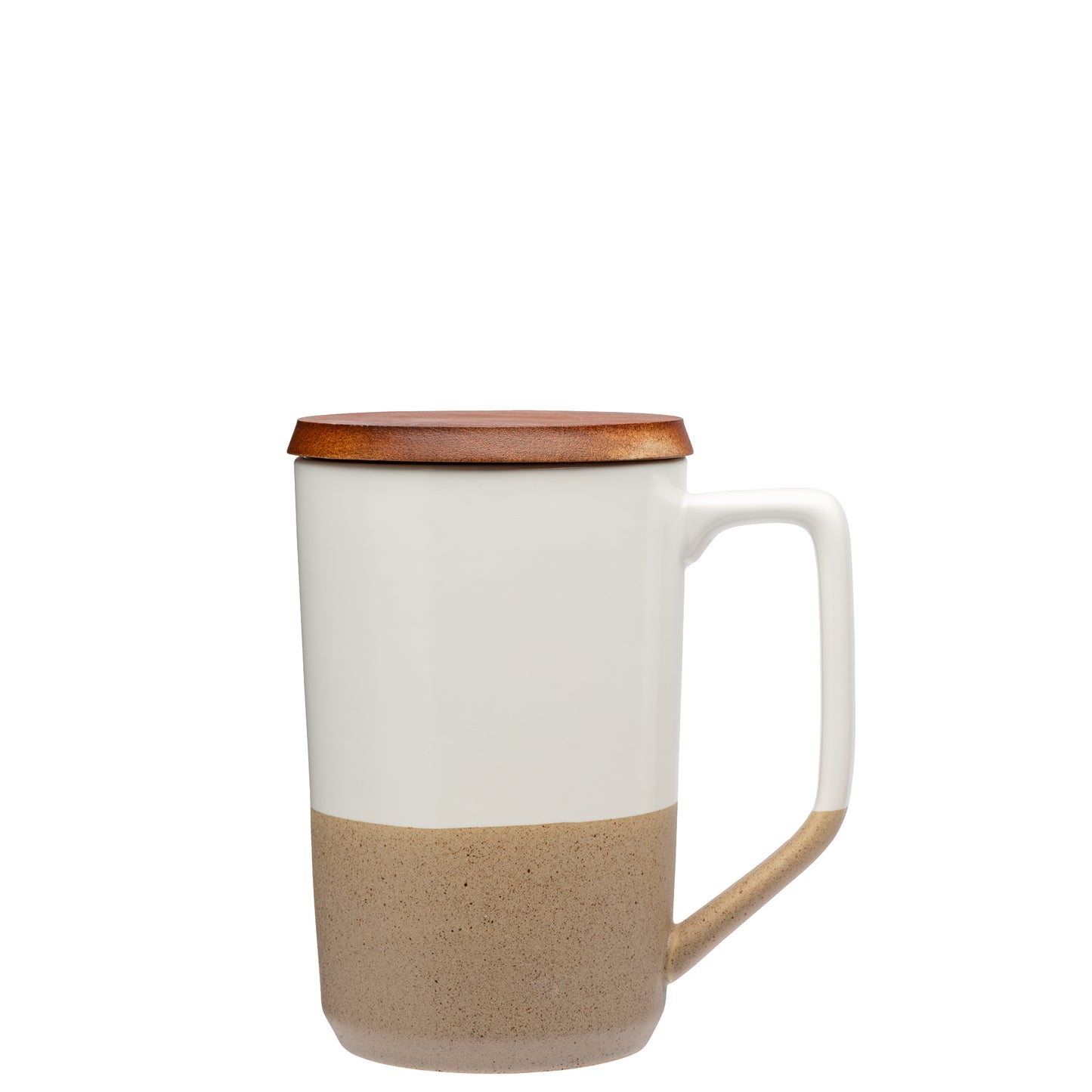 Mogiana 15 oz. Two-Tone Ceramic Mug w/ Wood Lid