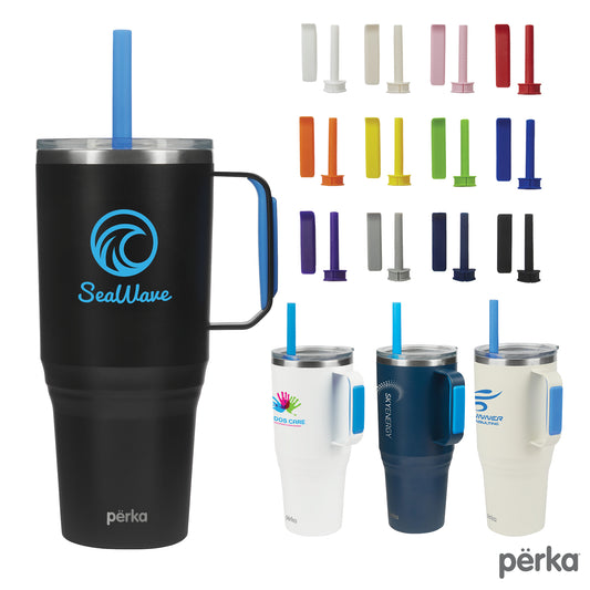 Perka® Portofino 36 oz. Double Wall Recycled Stainless Steel Travel Mug