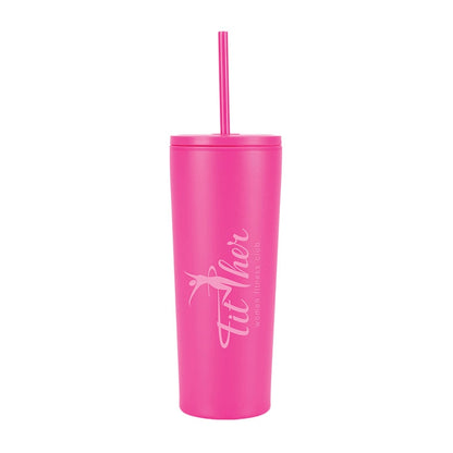 Bayard 24 oz. Double Wall Steel/PP Liner Straw Tumbler