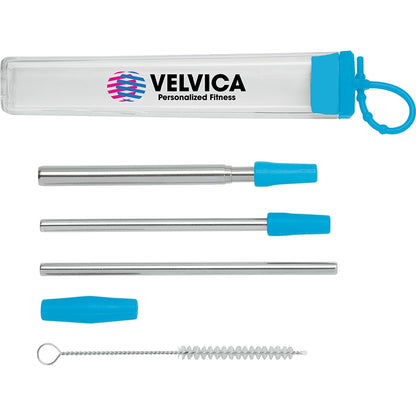 Cosmopolitan 7-Piece, 2-Straw Stainless Steel  Set