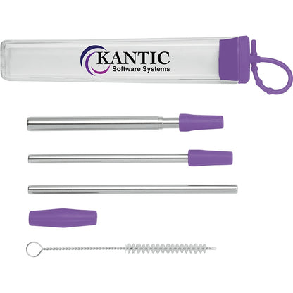 Cosmopolitan 7-Piece, 2-Straw Stainless Steel  Set