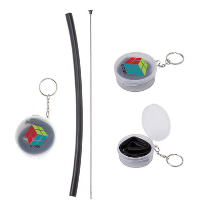 N/A Mai Tai Silicone Straw Keychain Set
