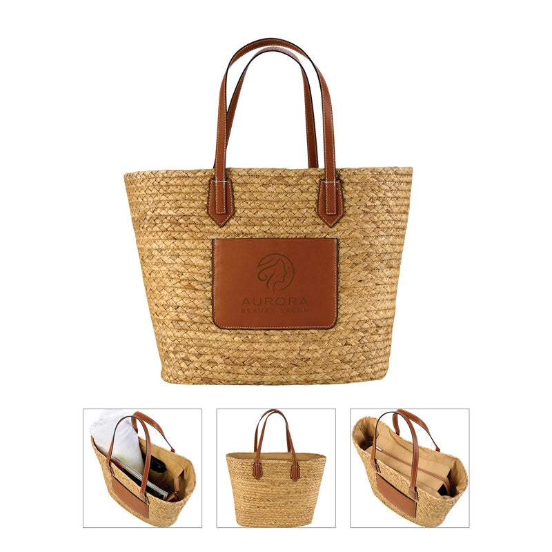 N/A Akena Natural Hyacinth Grass Tote