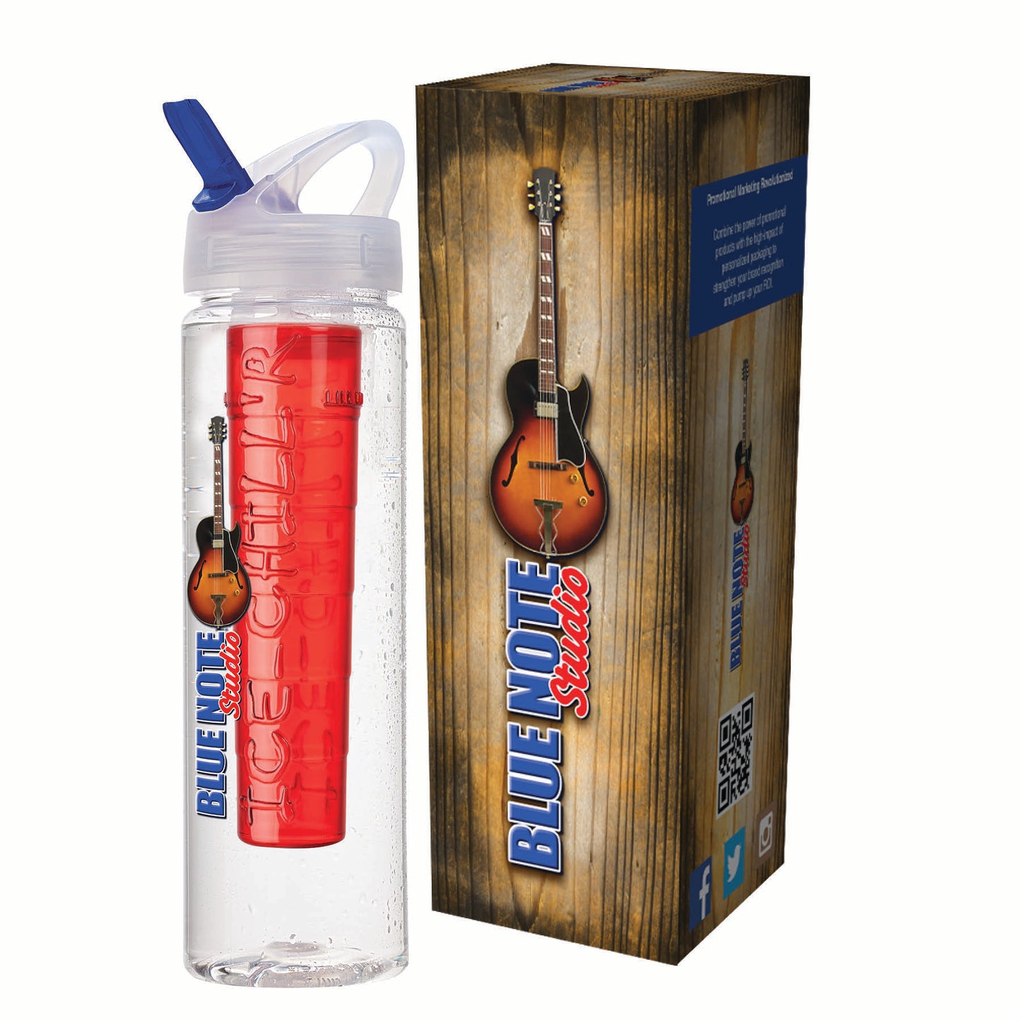 Newport 25 oz. PET Bottle with Flip Spout & Ice Stick