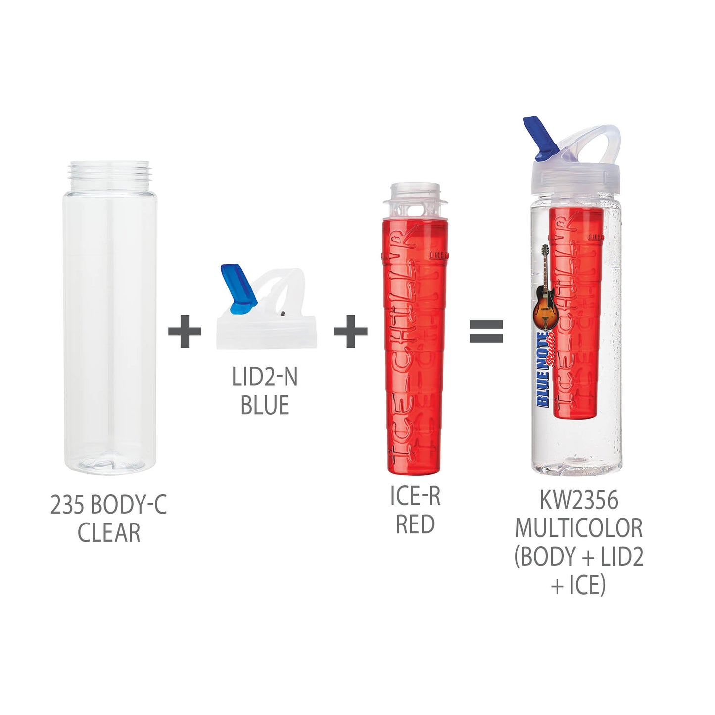 Newport 25 oz. PET Bottle with Flip Spout & Ice Stick