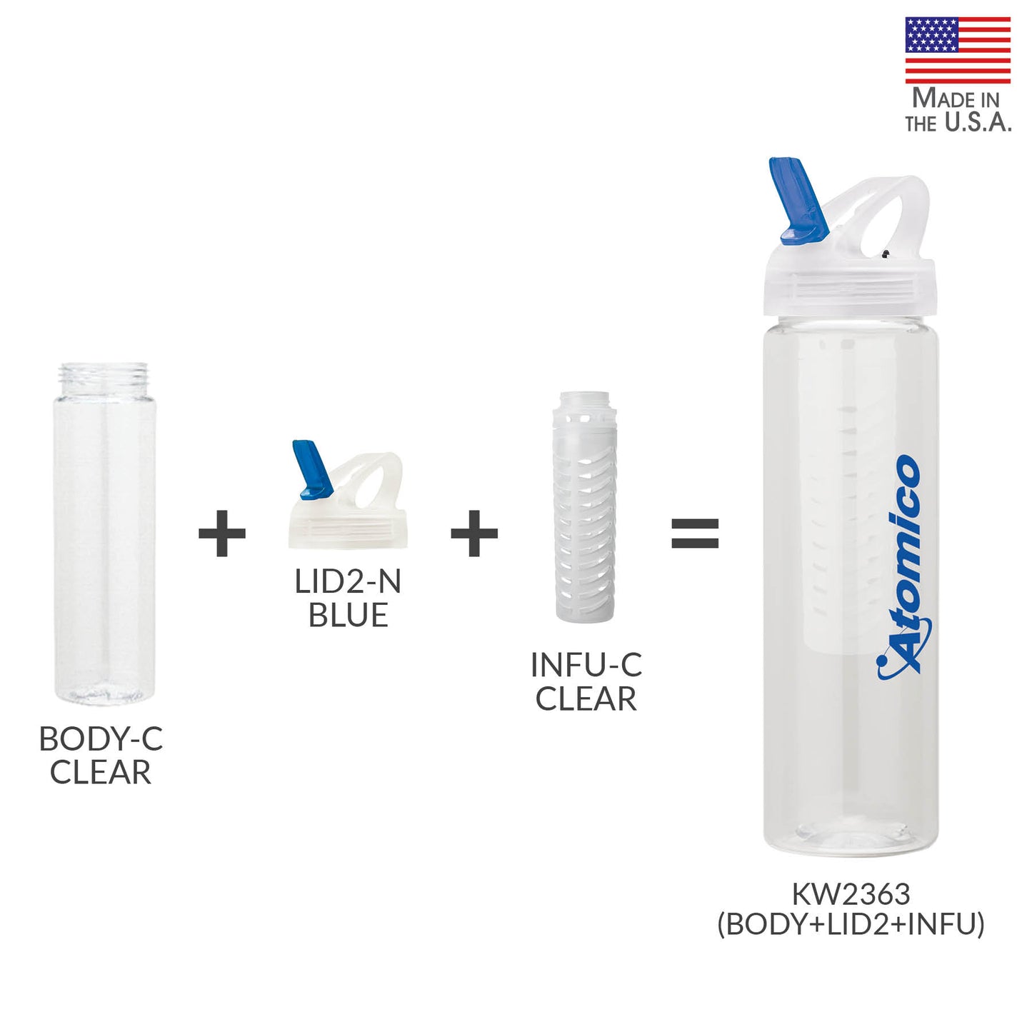 Laguna 32 oz. PET Bottle with Flip Spout & Infuser