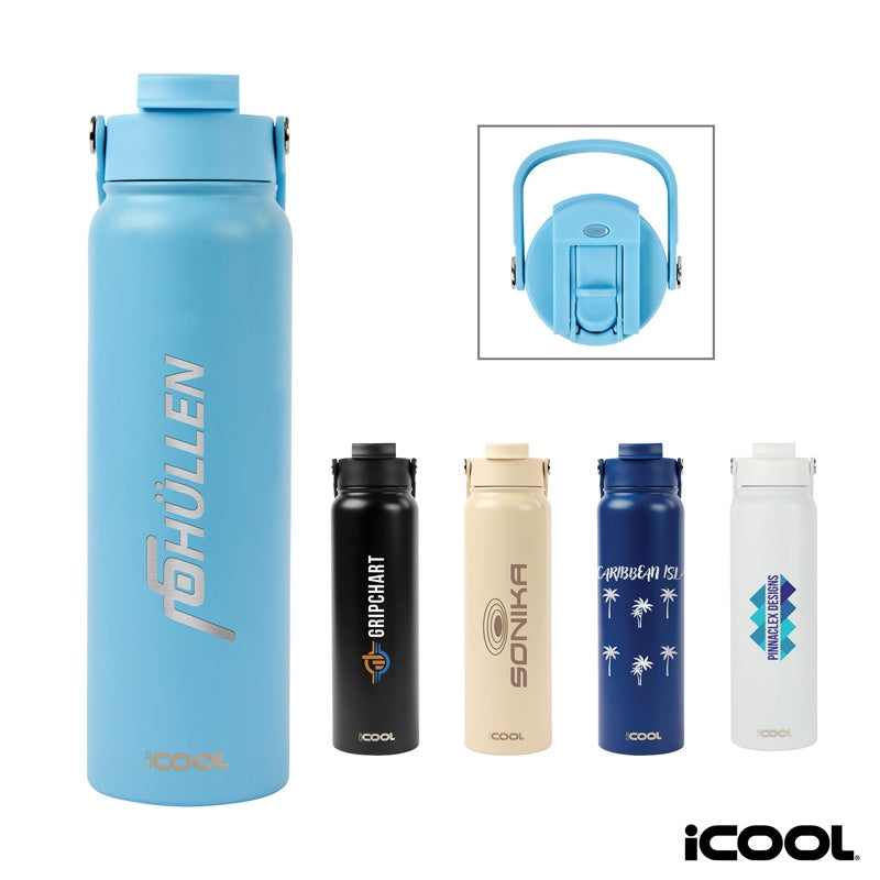 N/A iCOOL® Glenwood 35 oz. Double Wall, Recycled Stainless Steel Water Bottle