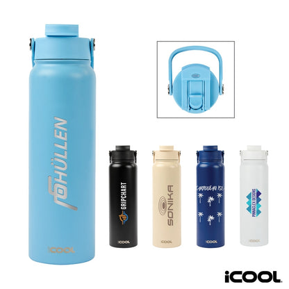 N/A iCOOL® Glenwood 35 oz. Double Wall, Recycled Stainless Steel Water Bottle