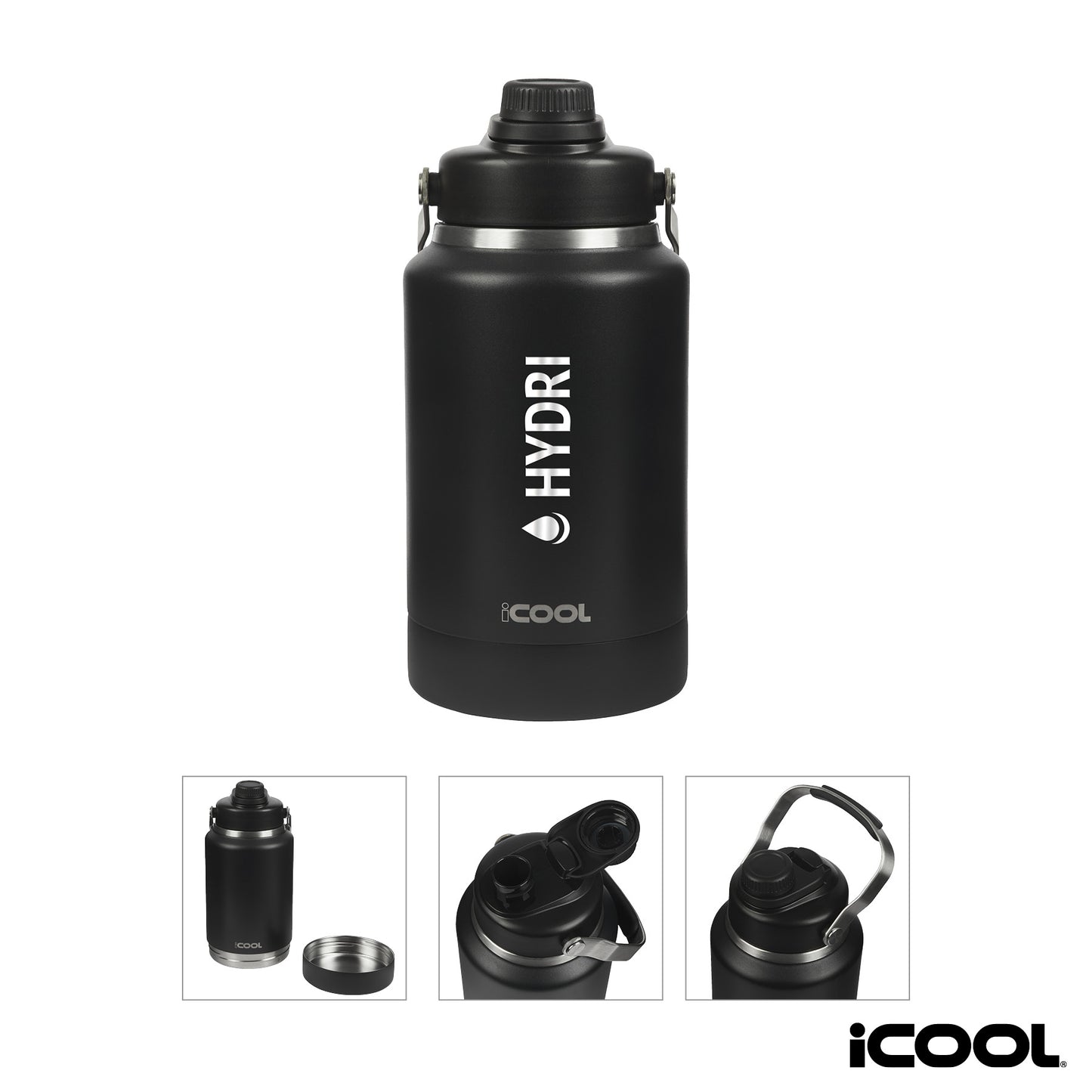 iCOOL® Mariposa 64 oz. Double Wall Stainless Steel Jug w/ Bowl