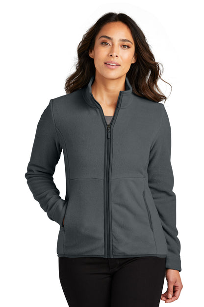Front View of Charcoal Port Authority Women's Connection Fleece Jacket L110  - 4XL