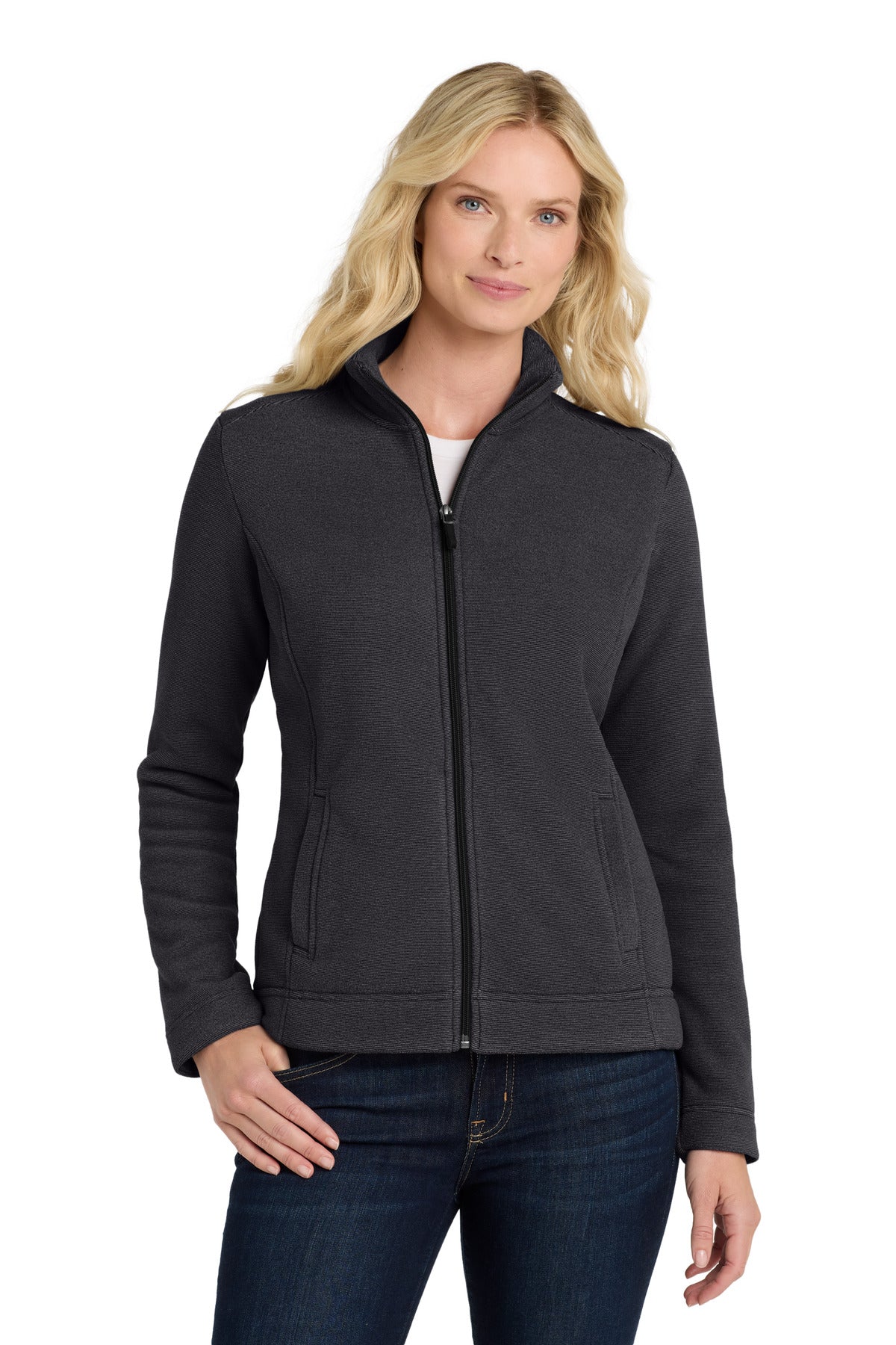 Front View of Graph/Dp Black Port Authority Women's Ultra Warm Brushed Fleece Jacket. L211  - XL
