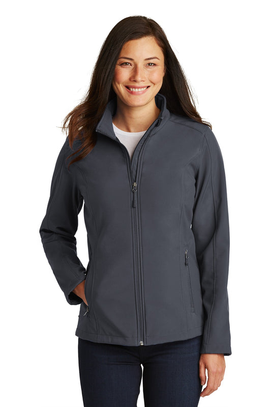 Front View of Battleship Gry Port Authority Women's Core Soft Shell Jacket. L317  - S