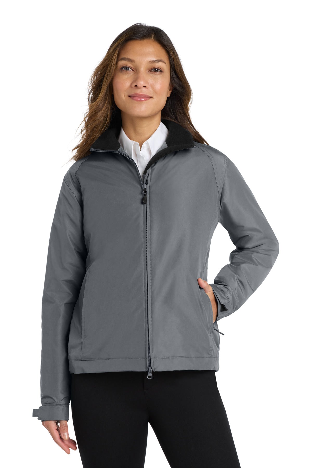 SanMar L354_steelgreytrueblack_model_front.jpg