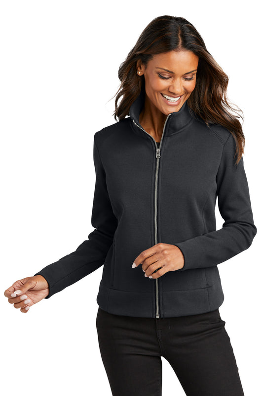 Front View of Charcoal Port Authority Women's Network Fleece Jacket L422  - M