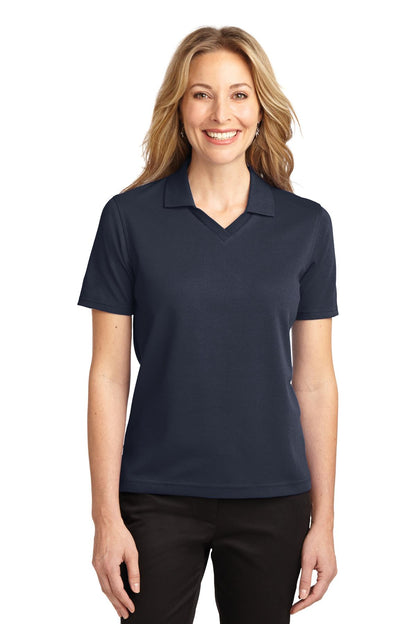 Front View of Classic Navy Port Authority Women's Rapid Dry Polo. L455  - 4XL