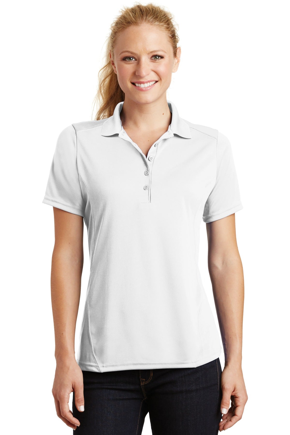 Sport-Tek Women's Dry Zone Raglan Accent Polo. L475