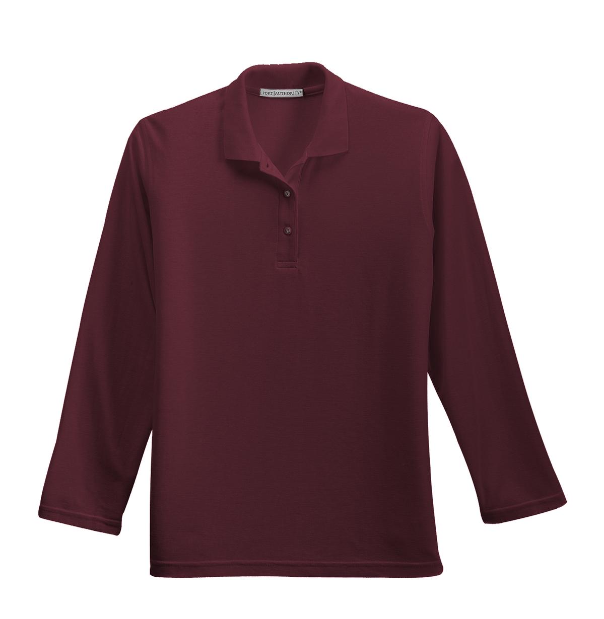 Port Authority Women's Silk Touch Long Sleeve Polo. L500LS