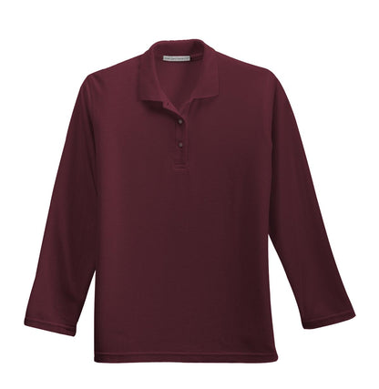 Port Authority Women's Silk Touch Long Sleeve Polo. L500LS