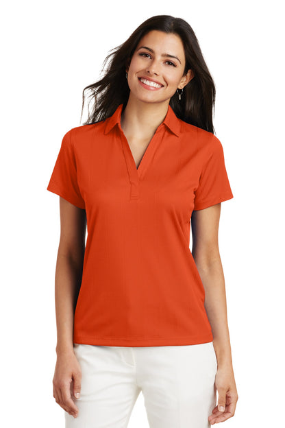 Front View of Autumn Orange Port Authority Women's Performance Fine Jacquard Polo. L528  - M