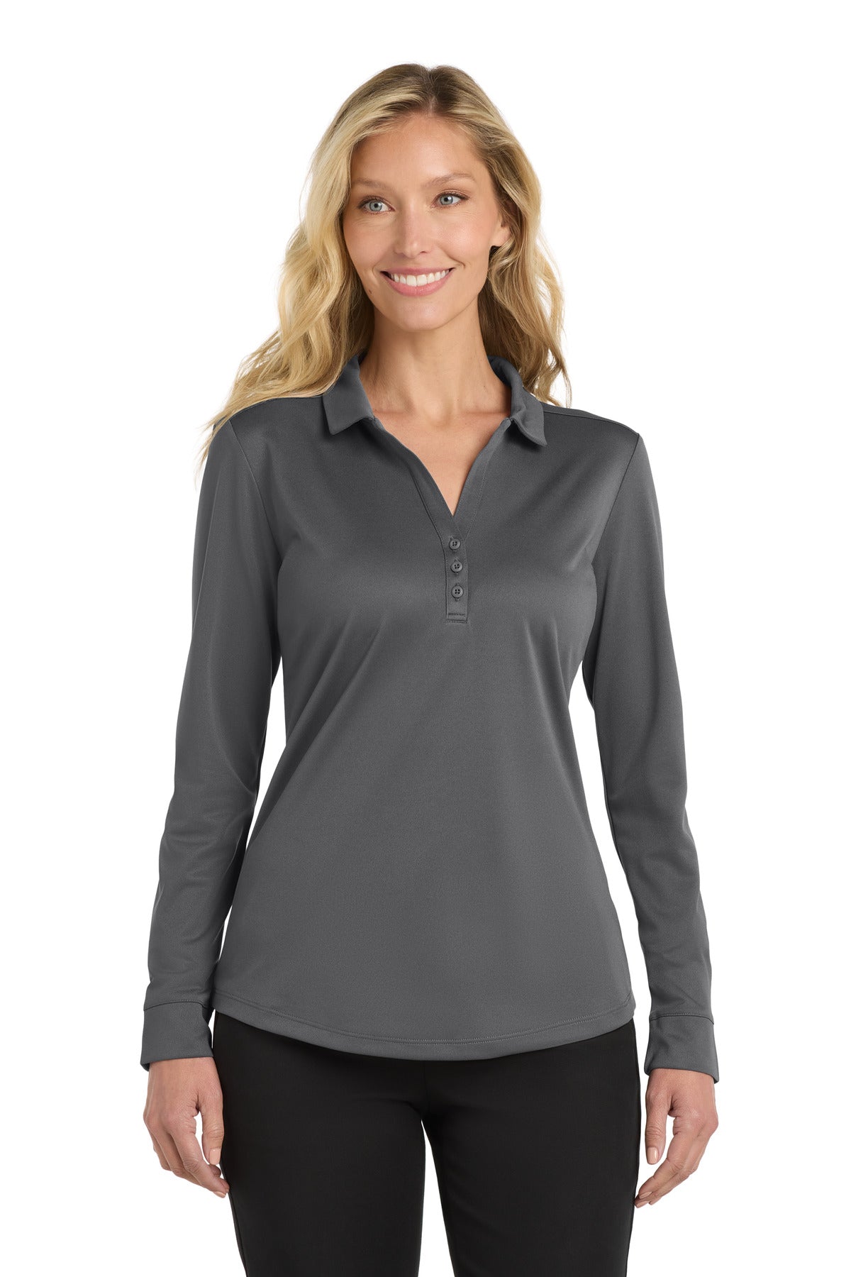 Port Authority Women's Silk Touch Performance Long Sleeve Polo. L540LS