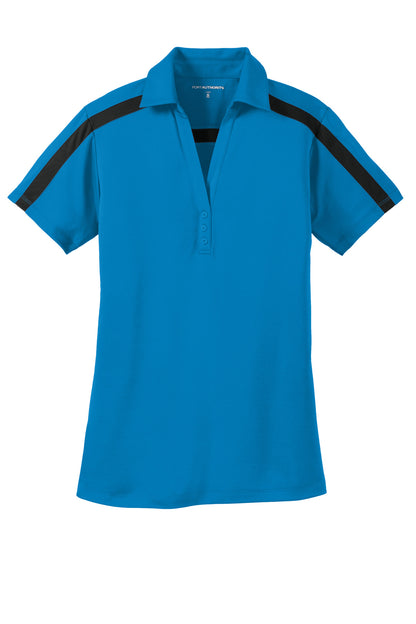 Port Authority Women's Silk Touch Performance Colorblock Stripe Polo. L547