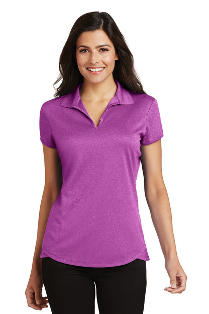 Front View of Berry Hthr Port Authority Women's Trace Heather Polo. L576  - XL