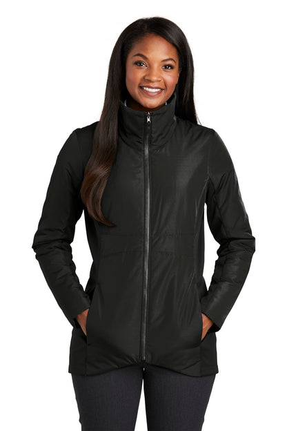 Front View of Deep Black Port Authority Women's Collective Insulated Jacket. L902  - 4XL