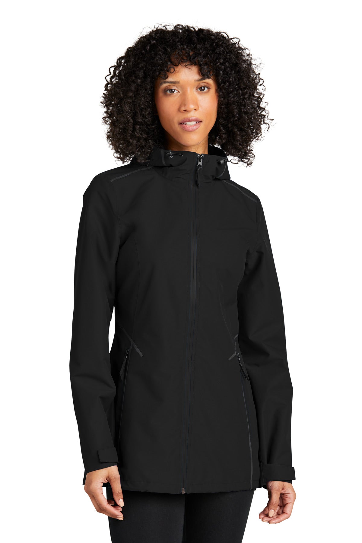 Front View of DeepBlack Port Authority Women's Collective Tech Outer Shell Jacket L920  - XXL