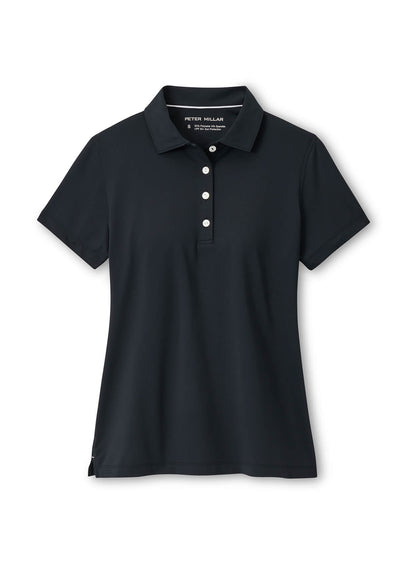 Peter Millar Women's Short-Sleeve Button Polo - Black - XS