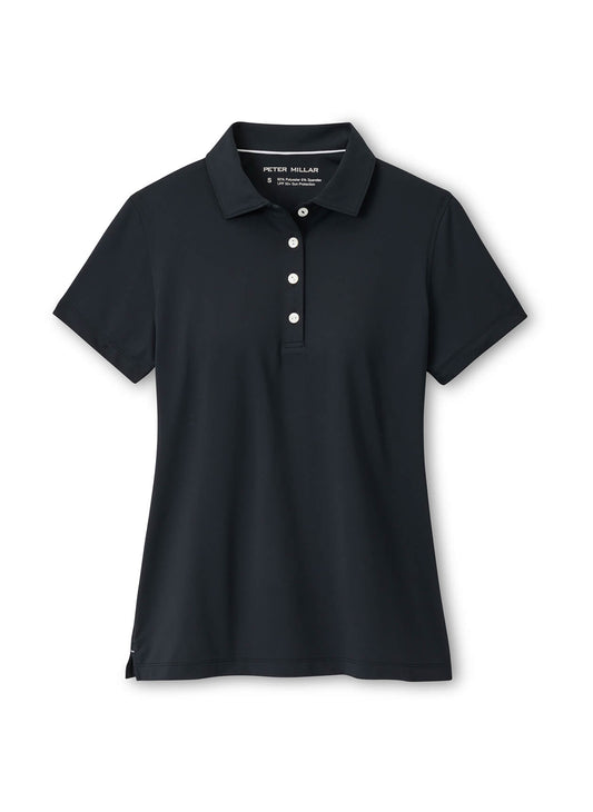 Peter Millar Women's Short-Sleeve Button Polo - Black - XS