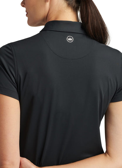 Peter Millar Women's Short-Sleeve Button Polo - Black - LG