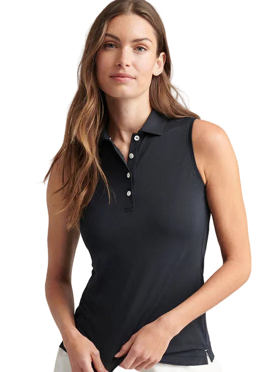 Peter Millar Women's Banded Sport Mesh Sleeveless Button Polo